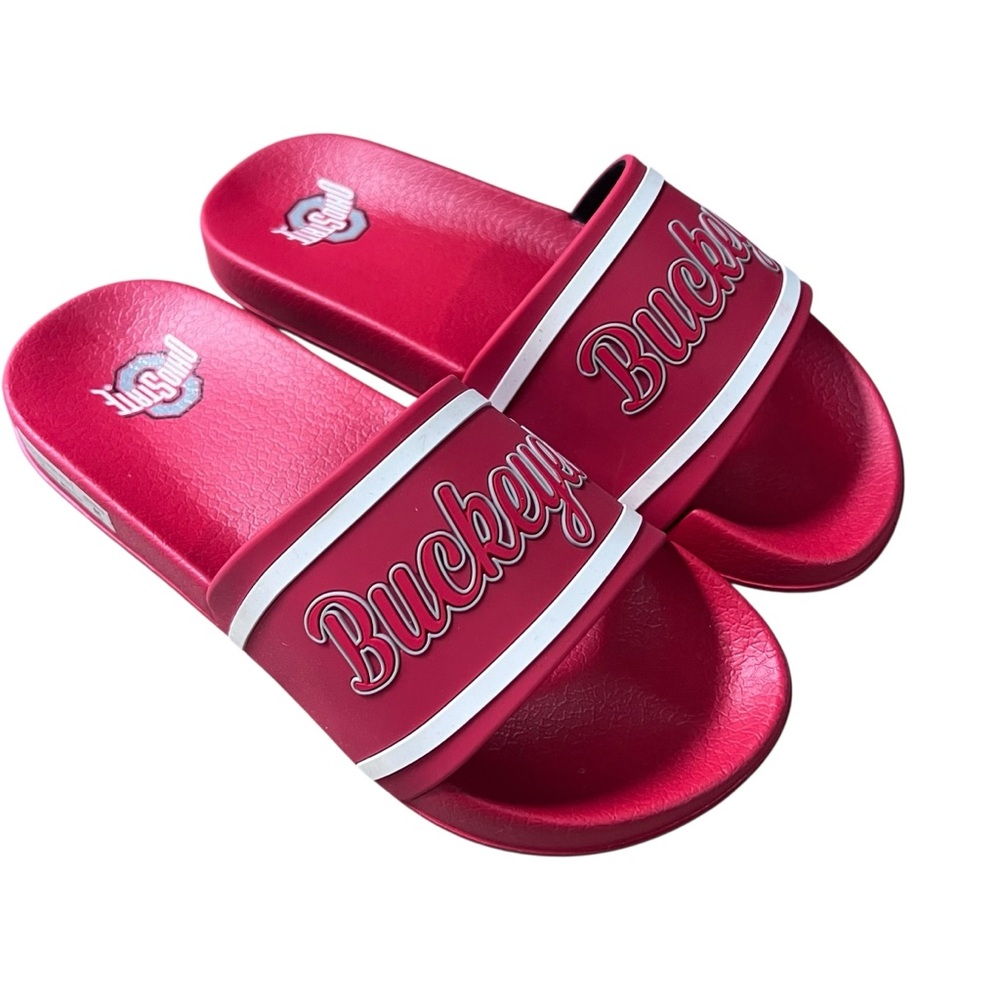 New Ohio State Buckeyes Red Slip‎ On Slides Sandals Medium 7-8
